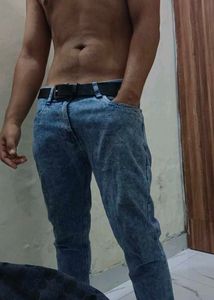Acid Wash Blue Jeans For Men