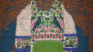 Embroidered Bird &amp; Floral Kurti