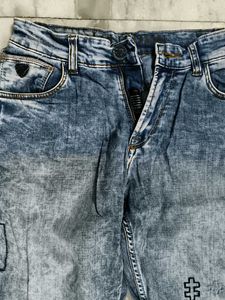 Embellished Blue Denim Jeans