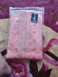 Peach Unstitched Salwar Suit