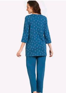 Zivame Scribbled Meadows Knit Cotton Pyjama Set