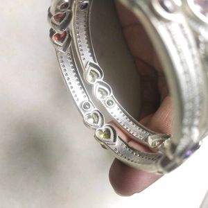 Slightly Used Pure Silver CZ Bangles (Size 2/4)