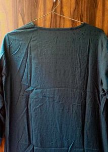 Elegant Teal Textured short Kurti – By Eleven