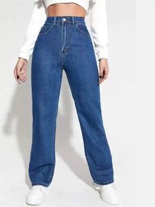Dark Blue Wide Leg Jeans