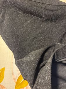 hnm black glittery flare pants