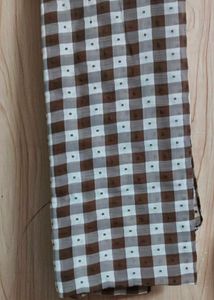 Brown &amp; White Checked Dupatta