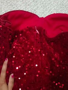 Red party wear dress