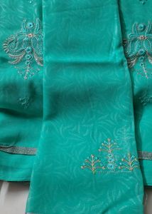 Saree With Silver Border