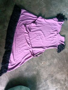 Stylish Purple Dress with Fringe