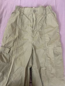 Sage Green Wide Leg Cargo Pants