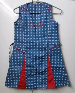 Denim Cute Frock For Girls
