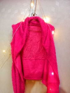 Fuzzy Pink Cardigan