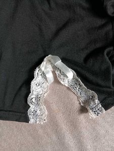 Black Lace Trim Cami Dress