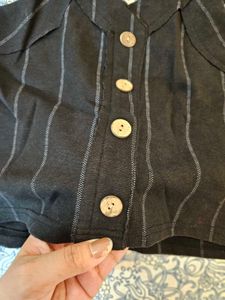 Striped Button-Front Tank Top