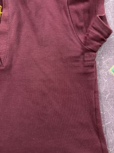 Maroon Solid Crop Top