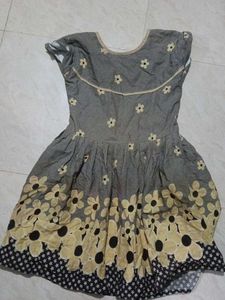 Cute Floral Grey Dress