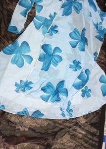 New/Unused Blue Georgette Gown With Dupatta