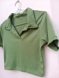 Sage green thick ribbed top (UNUSED)
