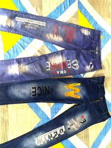 Graphic Print Denim Jeans Bundle