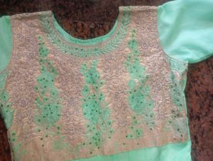 Elegant Mint Green Anarkali Kurta