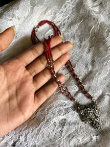 Silver Necklace &amp; Earring Set