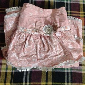 Peach Color Short Skirt