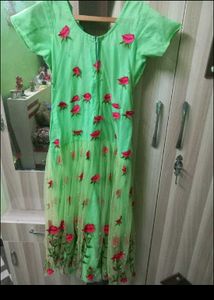 Green Floral Embroidered gown