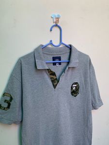 BAPE Grey Polo Shirt