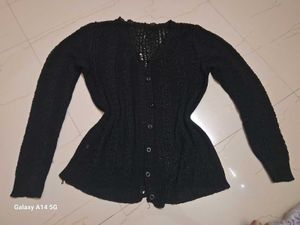 Black Netted Cardigan