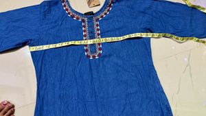 new Denim Embroidered Kurta