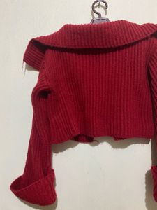 Red Knit Cardigan