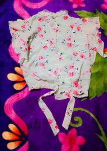 Floral Print Tie-Waist Blouse