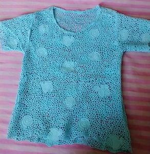 Crochet Blue Top