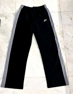 NIKE STRAIGHT FIT BLACK GREY TRACKPANTS L(32-34)