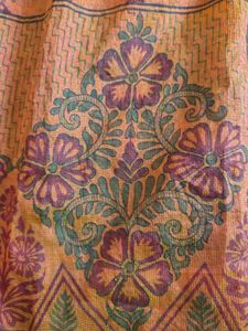 Orange Paisley Print Textile