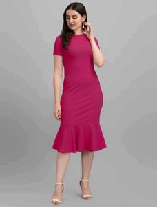 Pink Trumpet Hem Dress
