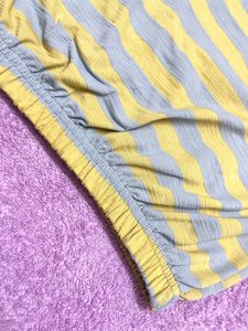 Yellow/Grey Stripped Crop Top