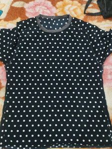 Navy Blue V-Neck Knit Top