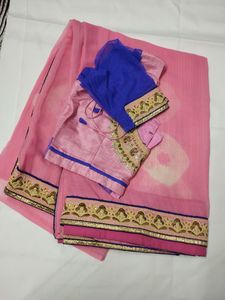 pink beautiful saree