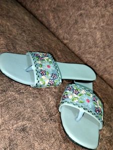 Floral Detail Flats Slippers