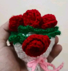 Handmade 2In 1 Coaster Cum Rose 🌹Bouquet