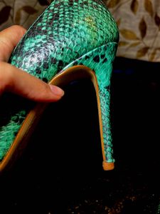 Green and Black Snake print Heels