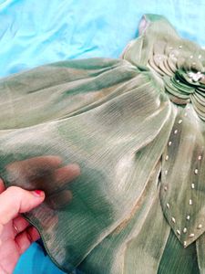 Olive Green Flower Girl Dress