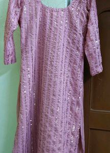 Georgette Fabric Heavy Sequence Embdroidery Work K