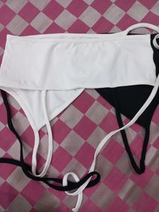 Black &amp; White Tie Tank Top