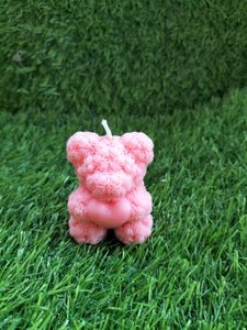 Pink Teddy Bear Candle