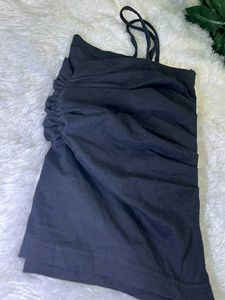 Black Ruched Cami Top