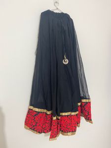 Bold Black &amp; Red Lehenga Choli
