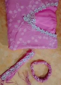 Pink Floral Anarkali Dress