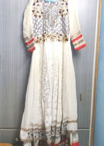 White And Red Long Gown